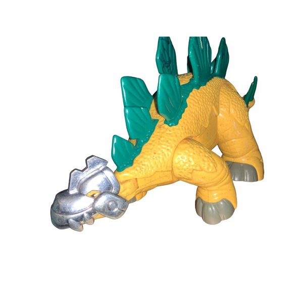 Fisher-Price Imaginext Yellow Green Stegosaurus Dinosaur 2011 Mattel 14.5" Long - Picture 14 of 16